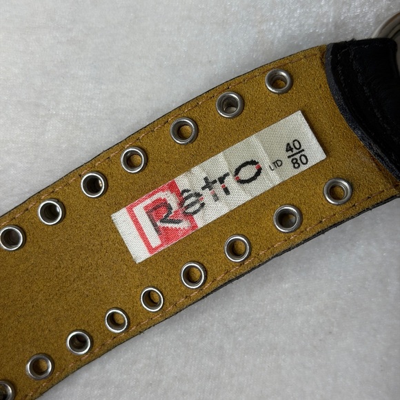 Y2K Retro Brand Studded Leather Chain O-Ring Belt - Picture 7 of 7
